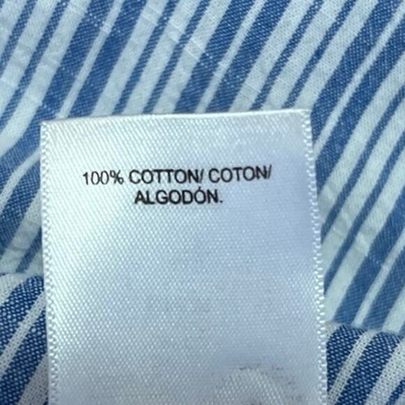 Lucky Brand Women's Blue White Striped Long Sleeve Button Down Shirt Top Size S - Picture 4 of 4